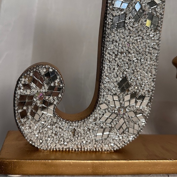 Tribal Design Beaded Christmas Joy Seasonal Holiday home Decor Sign Table Accent - Picture 5 of 16